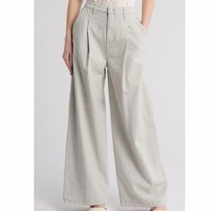 TWP Greene St Cotton Wide Leg Pants. Light Grey. NWT. Size 28